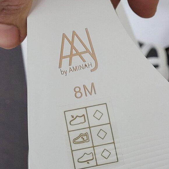 NEW AAJ By Aminah Nina Lace-Up Architectural Wedge White 8M Sandals - Picture 8 of 10